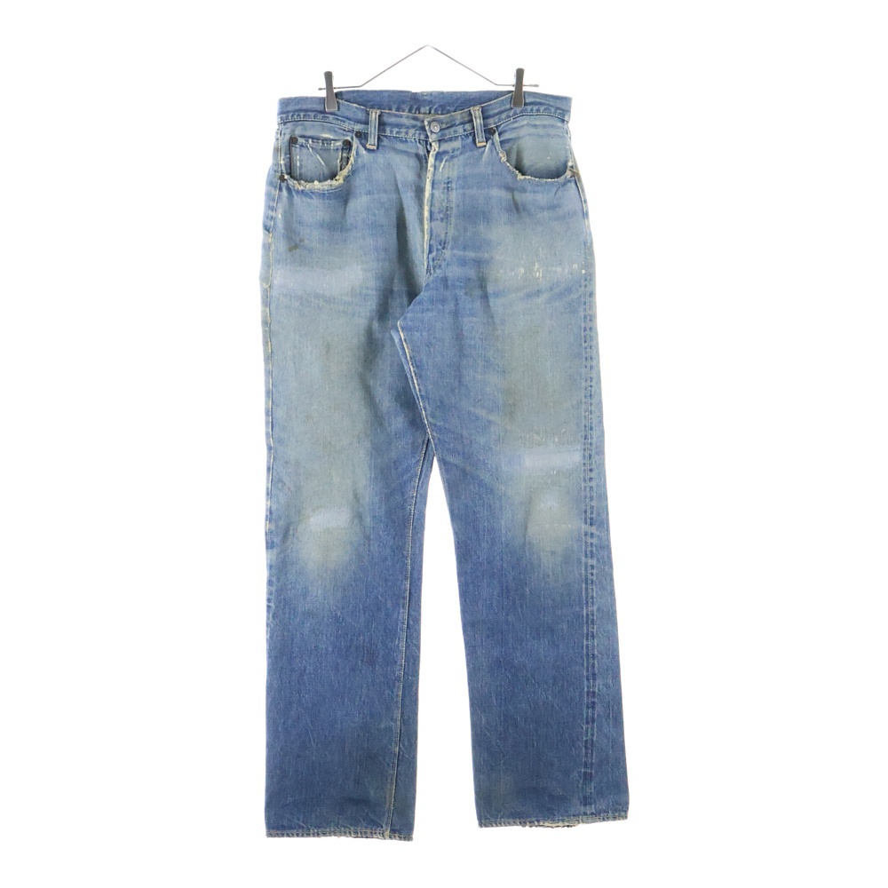 40S VINTAGE 501XX 47モデル 革パッチ センターセット 隠しリベット 片面ビッグE ボタンフライ デニムパンツ インディゴ Cランク
