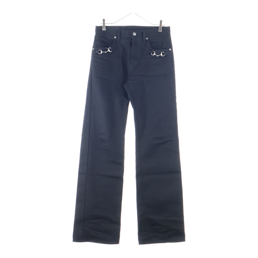 25AW Horsebit Jeans by Demna Gvasalia デムナ期 ホースビットジーンズ ボタンフライ ストレートデニムパンツ ブラック 860844 Aランク