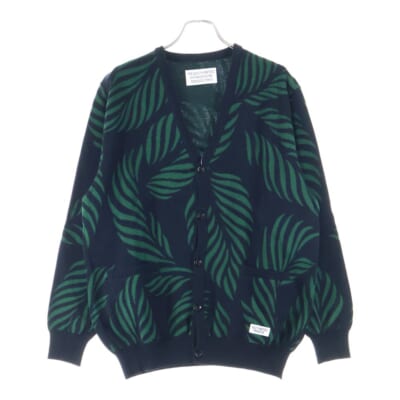 23SS LEAF JACQUARD CARDIGAN リーフジャガードカーディガン ニット セーター グリーン/ブラック 23SS-WMK-KN14 Bランク