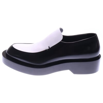 24SS LOAFER バイカラー レザーローファー ローカットシューズ ブラック/ホワイト J32WR0008 Aランク