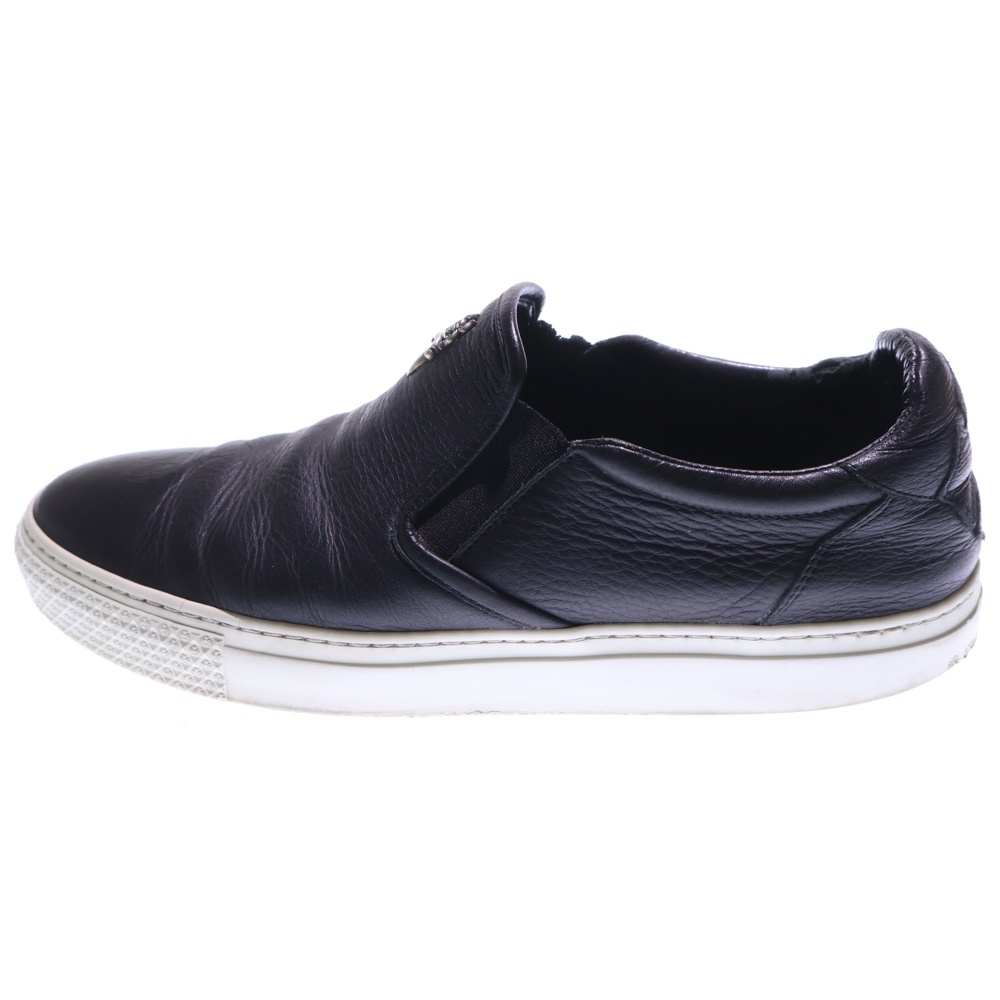 CH SLIP ON CHプラスレザーパッチ ダガー レザースリッポン ローカットスニーカー ブラック Cランク
