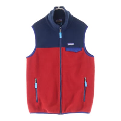 15AW SYNCHILLA シンチラ フリース ベスト ネイビー/レッド STY25500 Bランク