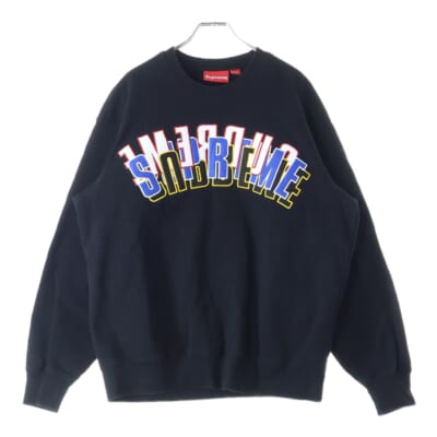 21SS Stacked Crewneck スタックロゴ クルーネックスウェットトレーナー ブラック Bランク
