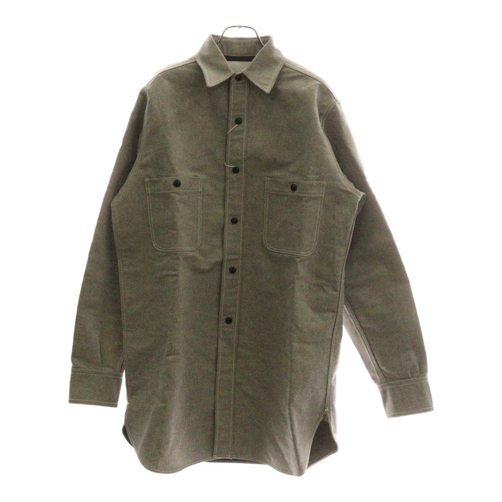 24SS ポインテッドカラー 長袖 シャツ グレー S67DT0013 Sランク