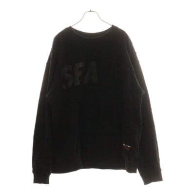 22SS ×WILDSIDE YOHUJI YAMAMOTO DAMAGE CUTTING SHIRT ヨウジヤマモト ダメージ加工 カッティング クルーネック スウェット トレーナー ブラック Bランク