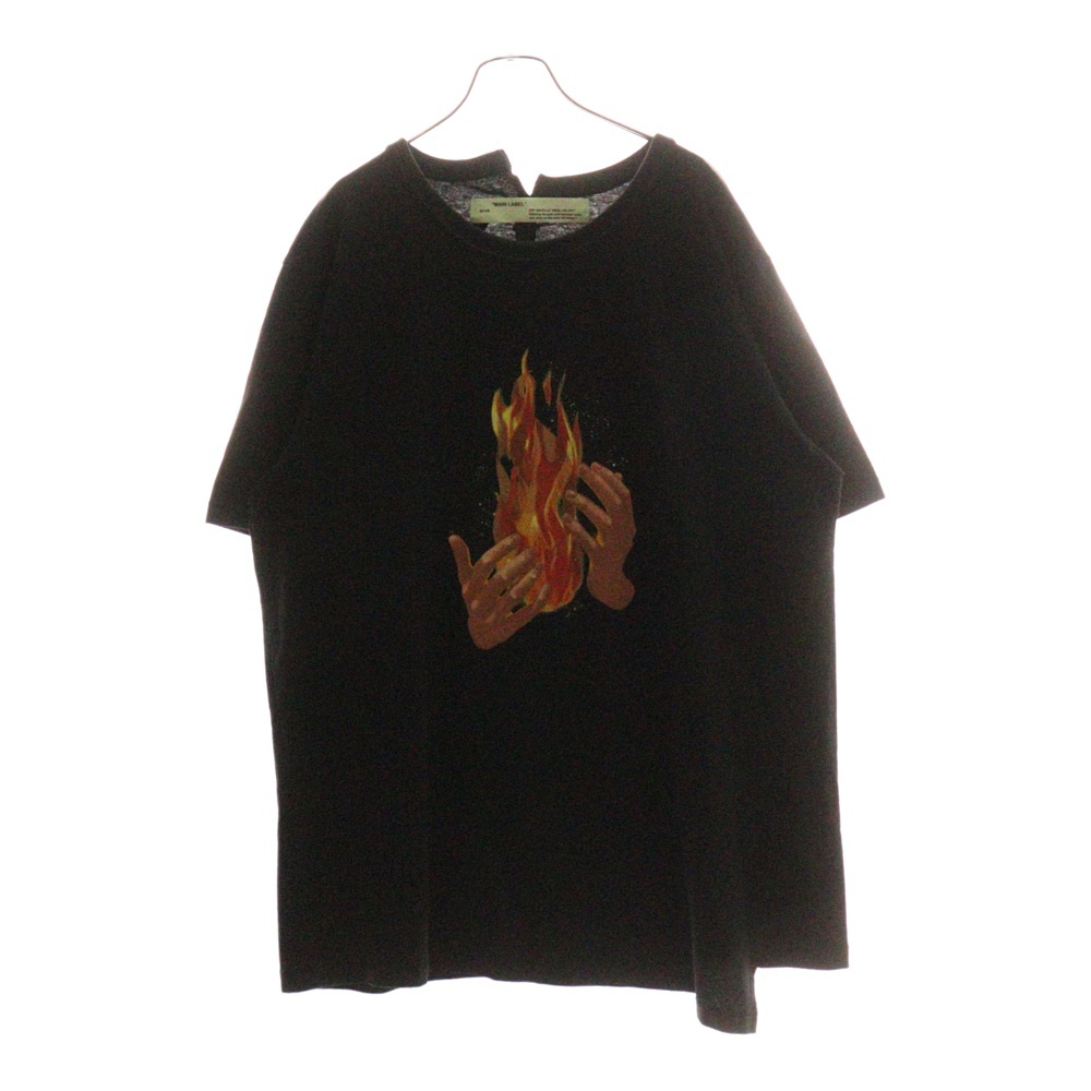 18SS DIAG FIRE SPLICED S/S T-SHIRT ダイアゴナル ファイヤースプライスド 半袖Tシャツ カットソー ブラック OMAA032S18185078 Bランク