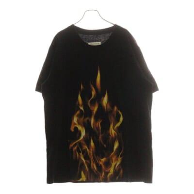 15SS FLAME T-SHIRT フレイム フロントプリント 半袖Tシャツ カットソー ブラック S31GC0432 S21058 Bランク