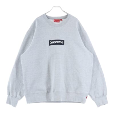 22AW Box Logo Crewneck Heather Grey ボックスロゴ クルーネックスウェット トレーナー グレー Sランク