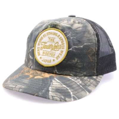 フロントロゴデザイン リアルツリー 6パネル スナップバック メッシュキャップ 帽子 マルチ Bランク