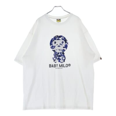 BARY MILO ベイビーマイロ サルカモ プリント 半袖 カットソー Tシャツ ホワイト 002TEL251002M Bランク