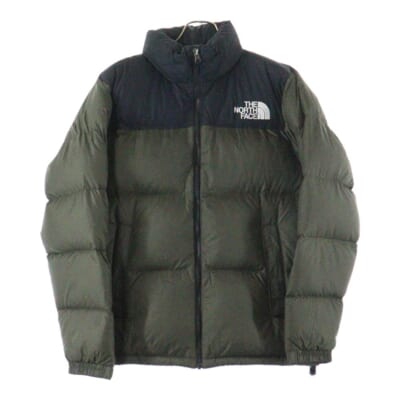 NUPTSE JACKET ヌプシ 胸ロゴデザイン ダブルポケット ジップアップ ダウンジャケット グリーン ND91841 Bランク