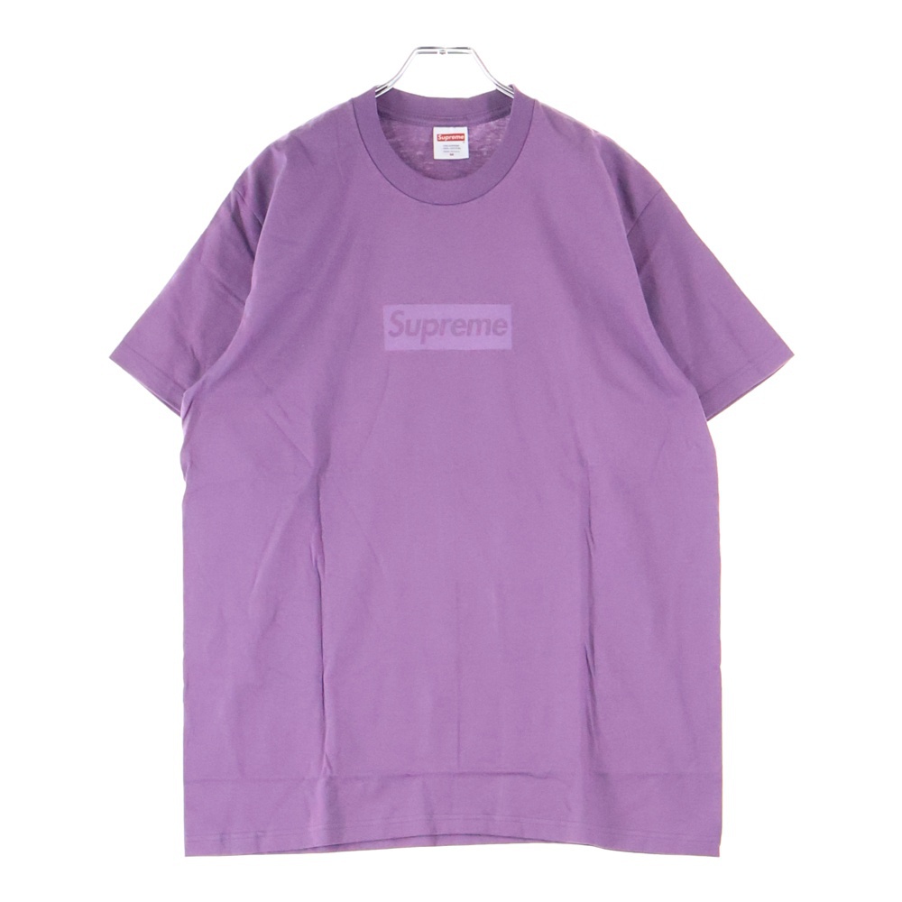 23SS Tonal Box Logo Tee トーナル ボックス ロゴ 半袖クルーネックTシャツ カットソー パープル Sランク