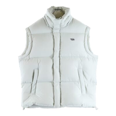 W-ROLFYS-SL Dロゴパッチ ジップアップ ダウンベスト ライトグレー A10602 Bランク