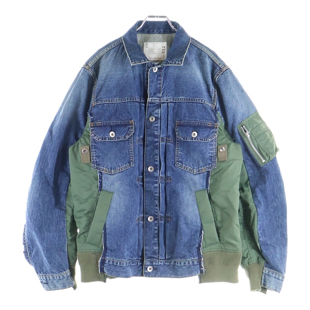 サカイ 21AW DENIM MA-1 JACKET MA-1ドッキングデザイン マルチ