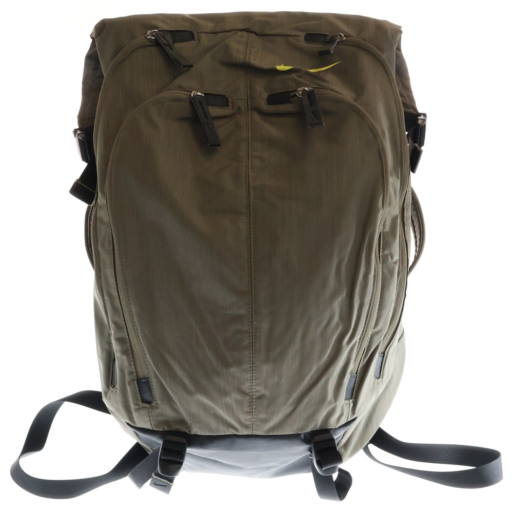 ロゴプリント ナイロン バッグパック リュック カーキ Bランク