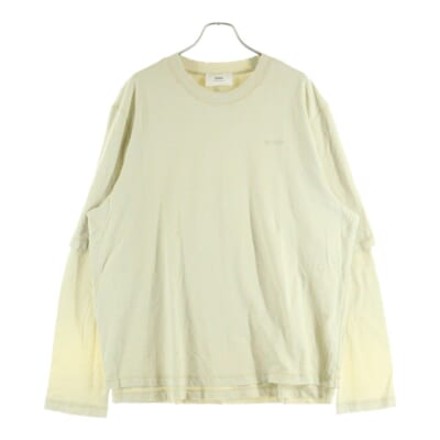 レイヤード クルーネック ロングスリーブ 長袖Tシャツカットソー ベージュ UTS216.JE0051 Bランク