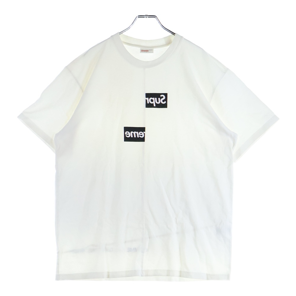 18AW ×COMME des GARCONS SHIRTS Split Box Logo Tee コムデギャルソンシャツ スプリット ボックスロゴ 半袖Tシャツ カットソー ホワイト Bランク