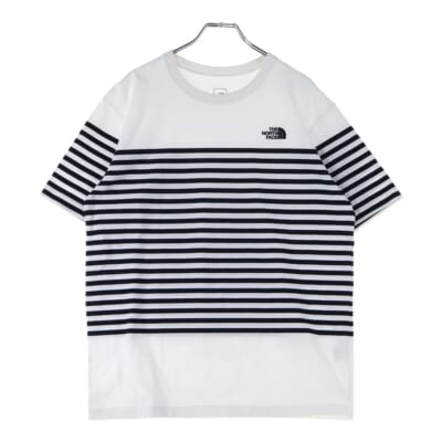 セオアルファ ボーダー クルーネック 半袖Tシャツカットソー ホワイト Bランク