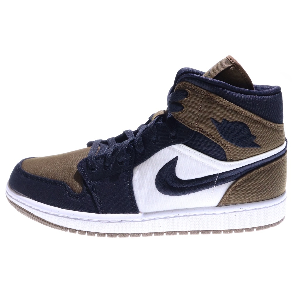 WMNS AIR JORDAN 1 MID SE SE OLIVE TOE ウィメンズ エアジョーダン1 ミッドカットスニーカー ブラウン/ブラック US12/29cm DV0427-301 Sランク