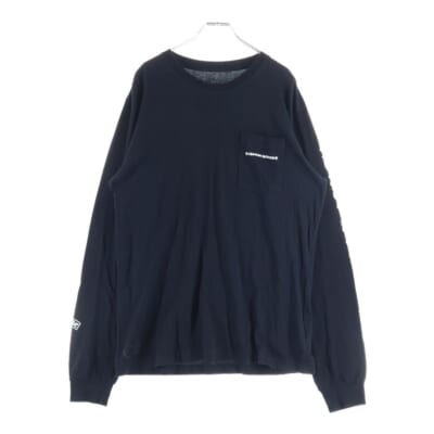 Fuck You L/S Pocket Tee ファックユーバック ロゴ ポケット付き クルーネック 長袖Tシャツ カットソー ブラック Bランク