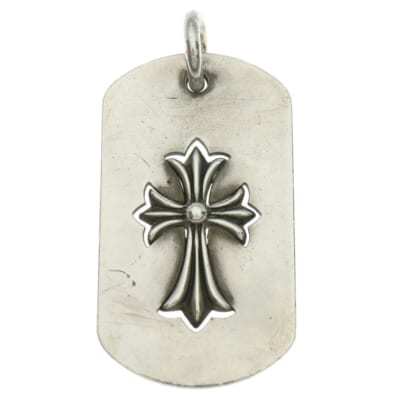 D TAG LRG TNY CRS カットアウトタイニーCHクロス ラージドッグタグ ネックレストップ シルバー Bランク