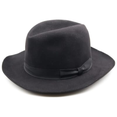 中折れフェルトハット 帽子 ブラック Bランク