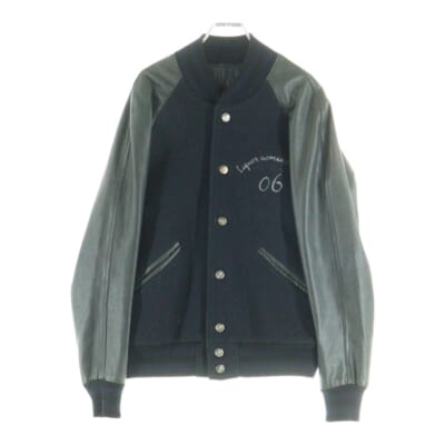 アームレザーラグランジャケット ブルゾン ネイビー Bランク