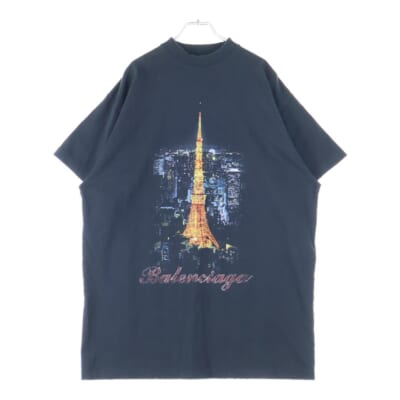 銀座限定 東京タワー プリント 半袖Tシャツ ブラック 787349 TQV75 Bランク