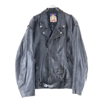 23AW ×Blackmeans Painted Leather Motorcycle Jacket ブラックミーンズ ペインテッド レザー モーターサイクル ジャケット ブラック Aランク
