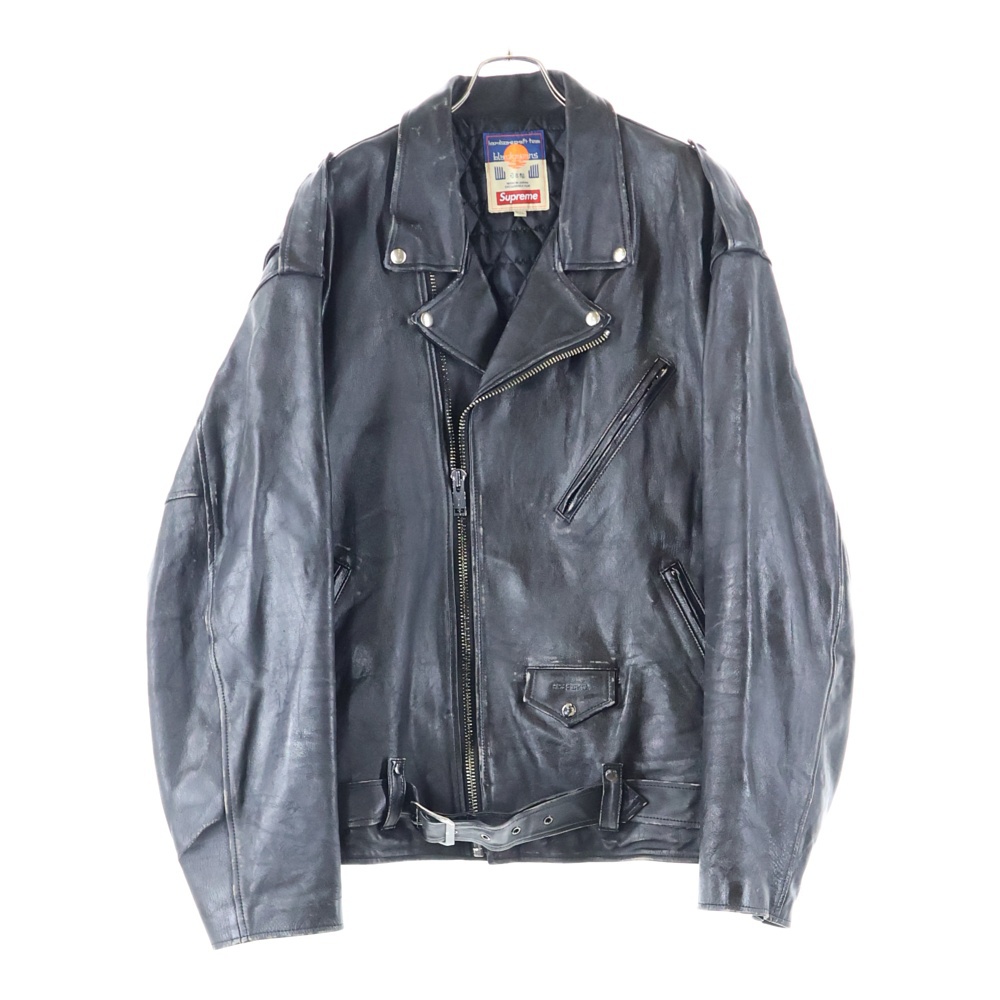 23AW ×Blackmeans Painted Leather Motorcycle Jacket ブラックミーンズ ペインテッド レザー モーターサイクル ジャケット ブラック Aランク