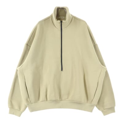 Athletic Half Zip Sweat アスレチック ハーフジップ スウェットトレーナー ベージュ Bランク