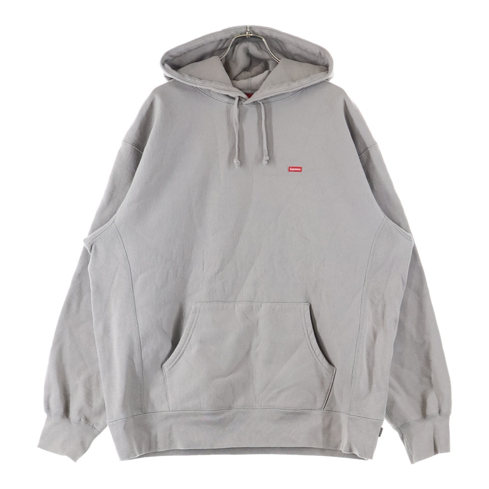 22SS Small Box Hooded Sweatshirt スモールボックスロゴ スウェットプルオーバーパーカー グレージュ Bランク