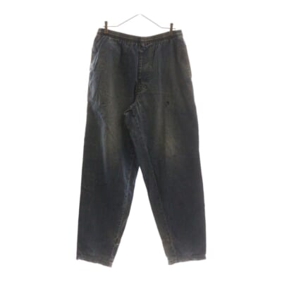 90S VINTAGE OLD ヴィンテージ オールド リブ ストレート デニムパンツ インディゴ Bランク