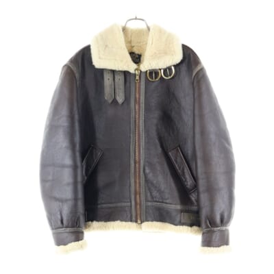 80S-90S B-3 US SHEEPSKIN シープスキン ボア フライトジャケット ブラウン 66M2122 Bランク