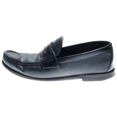 ×NBA エヌビーエー LVローファーライン モノグラム コインローファー ドレスシューズ ブラック Bランク