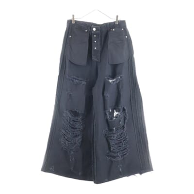 23SS Destroy Denim Pants デストロイ インサイドアウト デニムバギーパンツ ブラック UE63PA260B2 Bランク