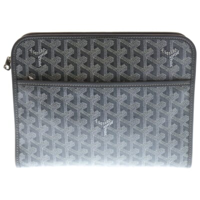 ジュバンスMM セカンドバッグ コーティングキャンバス レザー クラッチバッグ グレー JOUVENMMLTY51CL51P Bランク