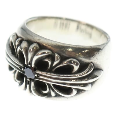 FLRL CRS 1 B DIA フローラルクロスリング 1ブラックダイヤ シルバー Bランク