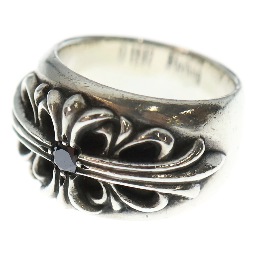 FLRL CRS 1 B DIA フローラルクロスリング 1ブラックダイヤ シルバー Bランク