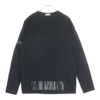 19AW MAGRIA T-SHIRT ロゴリフレクティブ クルーネック長袖Tシャツ カットソー ブラック E20918002950 Bランク