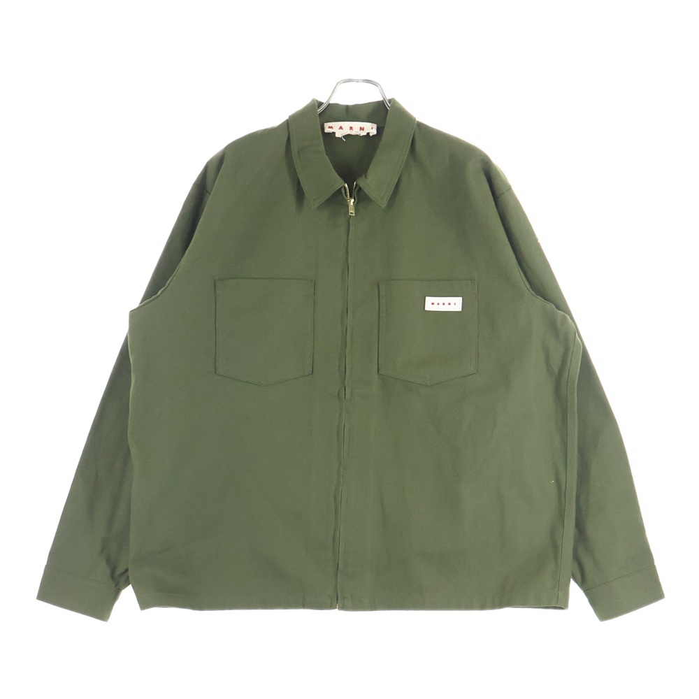 24SS ZIP-UP OVERSHIRT JACKET ジップアップ オーバーサイズ シャツ ジャケット グリーン CUMU0297AX Aランク