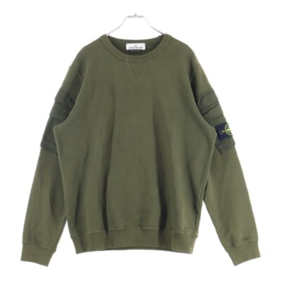 SHOULDER POCKET CREWNECK SWEATSHIRT ダブルポケットワッペン付クルーネック長袖トレーナー スウェット カーキ 791560577 Bランク