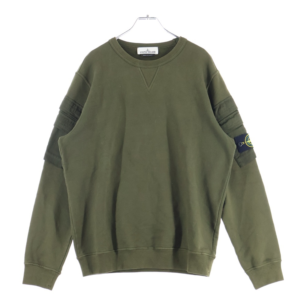 SHOULDER POCKET CREWNECK SWEATSHIRT ダブルポケットワッペン付クルーネック長袖トレーナー スウェット カーキ 791560577 Bランク