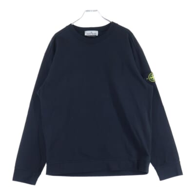 23SS ガーメントダイ ワッペン付クルーネック長袖トレーナー スウェット ブラック 791563750 Bランク