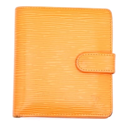 エピ ポルトビエコンパクト コンパクトウォレット 二つ折り財布 レザー ゴールド金具 オレンジ M6355H Bランク