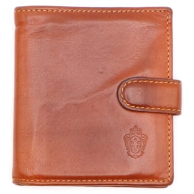 二つ折り財布 コンパクトウォレット カードケース ブラウン レザー Bランク