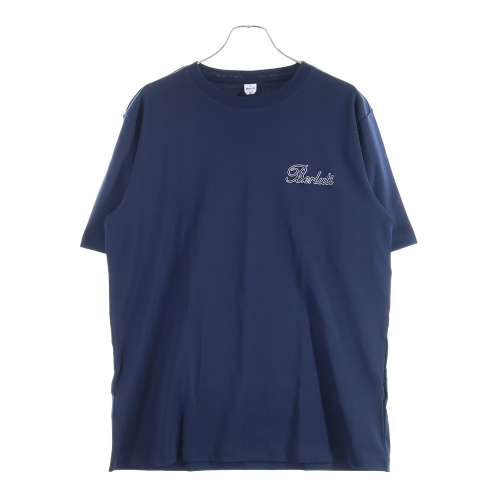 Thabor スモールロゴ刺繍 クルーネック半袖Tシャツ ネイビー R26JRS124 Sランク