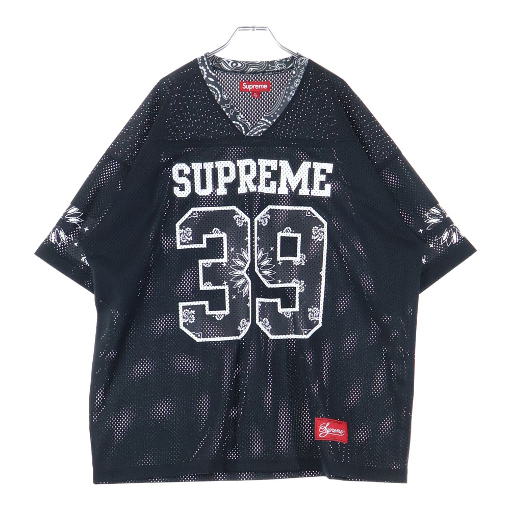 25SS Bandana Football Jersey バンダナ フットボールジャージ メッシュカットソー 半袖Tシャツ ブラック Aランク