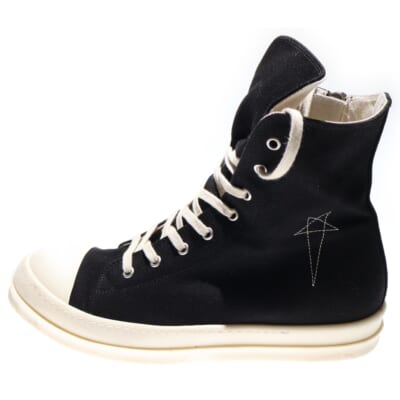 RAMONES DU01E3800 DOEM9 ラモーンズ サイドジップ ハイカットスニーカー シューズ ブラック/ホワイト Bランク