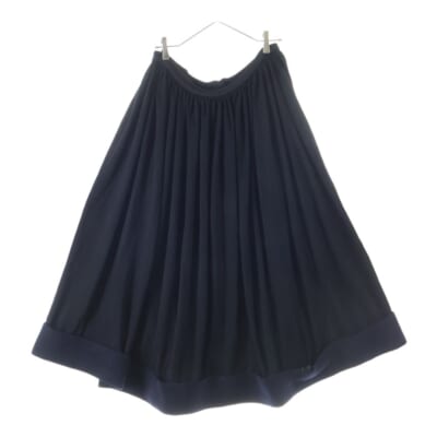 08SS ウール ドレープ スカート ブラック Bランク